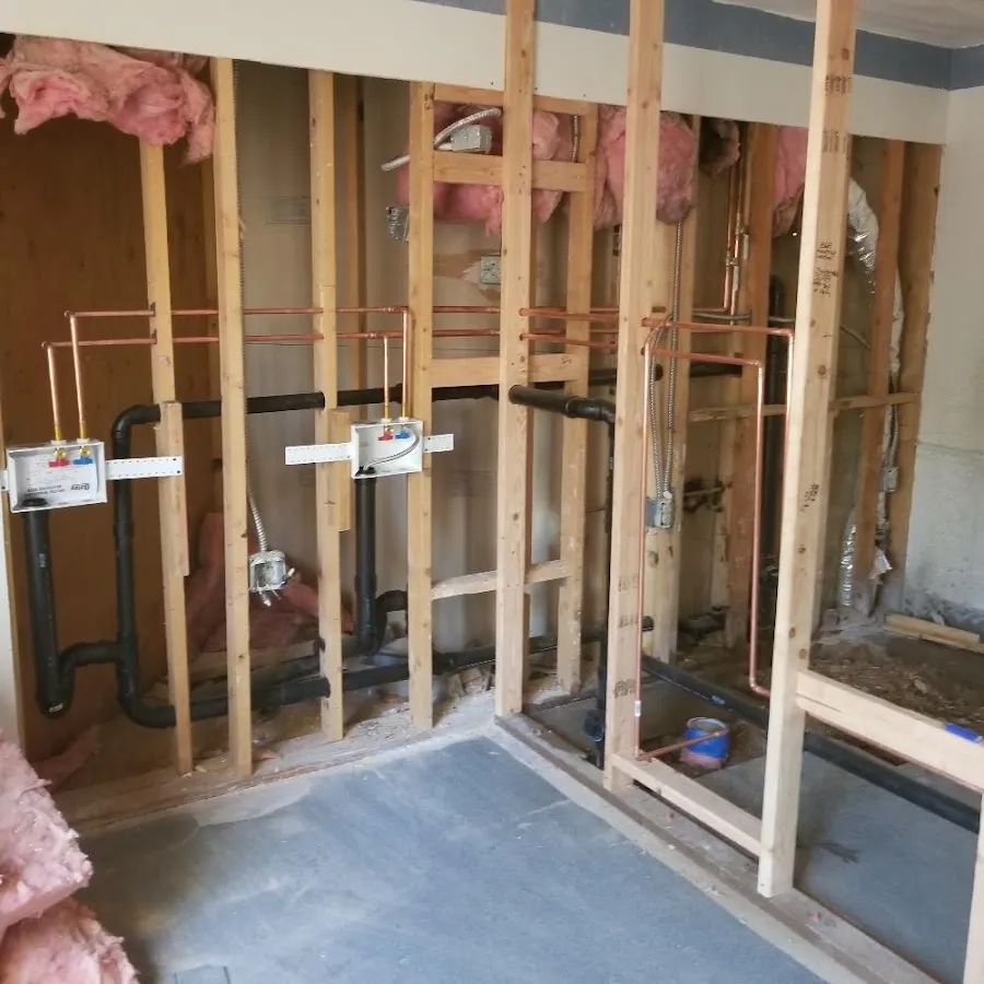 Copper pipe rough-in and plumbing installation in Waynesboro